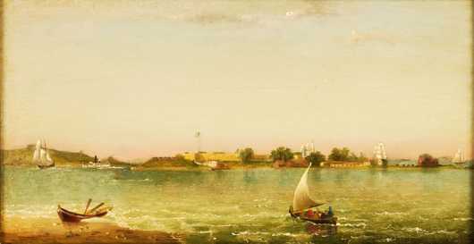 Albert E. Downs, oil on board of, 'Fort Independence'