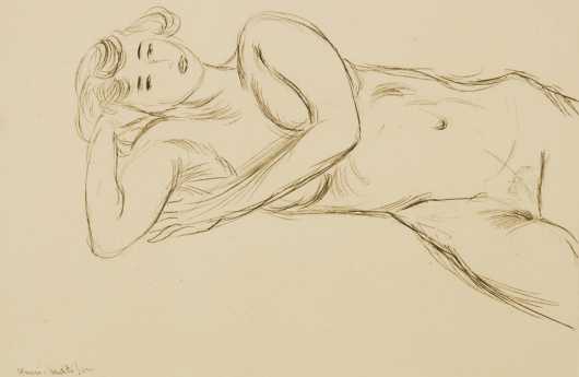 Henri Matisse lithograph of a nude woman lying down