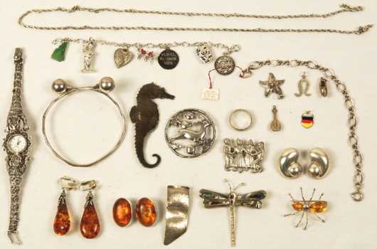 Silver and Sterling Silver Jewelry lot