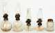 Five Miniature Glass Kerosene Lamps