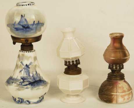 Three Miniature Kerosene Lamps