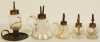 Five Camphene/Oil Glass Lamp