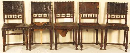 Assembled Set of Nine Cromwellian Style Chairs