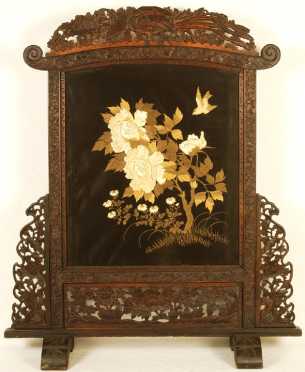 Ornately Carved Fire Screen