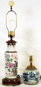 Two Chinese Jars/Lamps