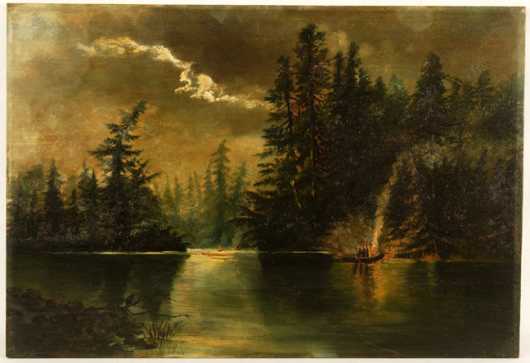 School of Albert Bierstadt, oil on cedar