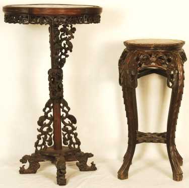 Two Carved Chinese Tables