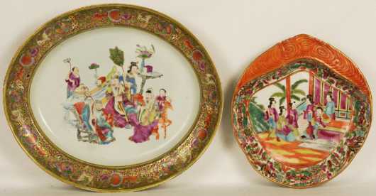 Chinese Export  Platter and Shell Dish