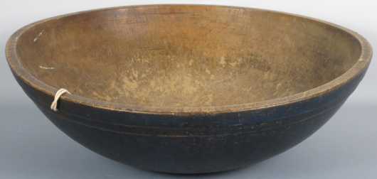 Blue Painted Turned Bowl, 19th century American