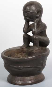 African Wooden Figural Carving of a Man