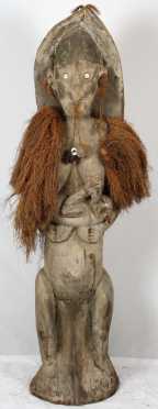 Tall Carved Female Ancestral Figure, New Guinea