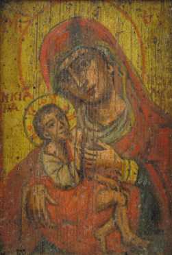 Early Russian Icon of Mary with Baby Jesus