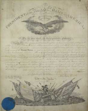 1862 Abraham Lincoln And Edmund Stanton  Signed Document granting James B. Turner the rank of Captain