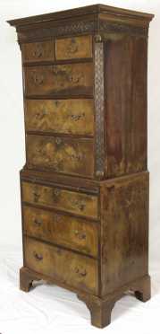 English Chippendale Chest on Chest, 19th century