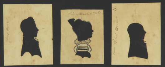 Three Silhouettes of The "Marshall Family," all done around 1830