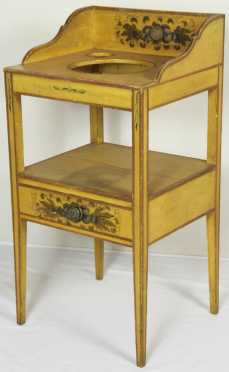 Yellow Paint Decorated Wash Stand