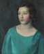 Frederick Rhodes Sisson, portrait, "Woman in Teal Dress,"