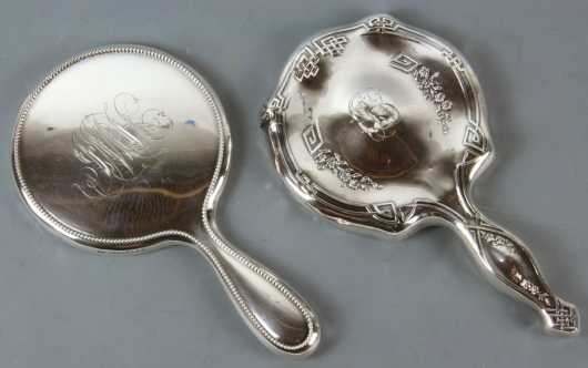 Two Sterling Silver Hand Mirrors