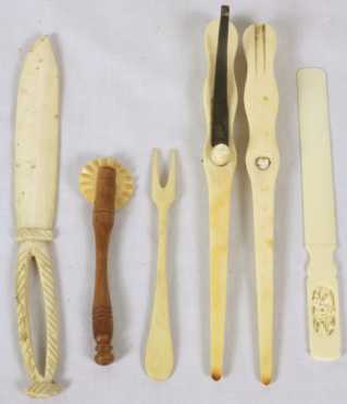 Lot of Five Miscellaneous Ivory Tools