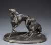 Pierre Jules Mene bronze of Two Whippets Playing.