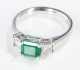 Platinum Emerald and Diamond Ladies Ring, 