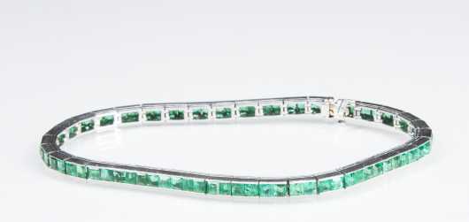 Tiffany & Company Platinum Emerald Bracelet