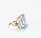 Blue Topaz, Diamond and Yellow gold ring