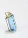 18k Yellow Gold Blue Topaz and Diamond Pendent.
