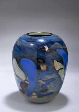 Modern Art Glass Vase by M. Mohr.