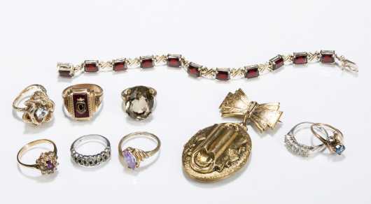 Gold, Semi Precious Stone and Costume Jewelry