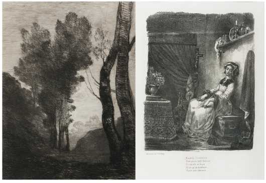 Ferdinand Victor Eugene Delacroix, France, set of two lithographs.