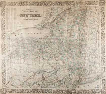 Colton's Railroad and Township of New York, Map