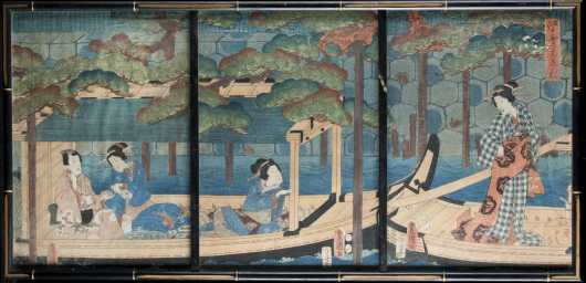 Japanese Block Print Triptych