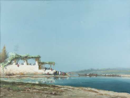 Henri Langerock painting of a North African seashore scene