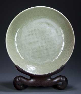 Pre- 1700 Chinese Longquan Celadon Charger.