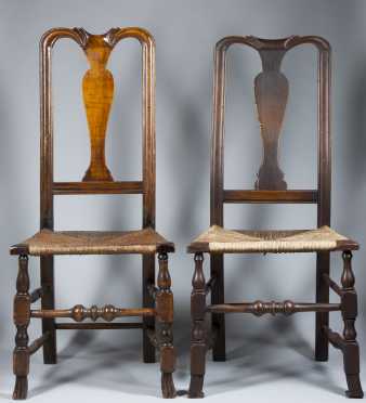 Two Country Queen Anne Side Chairs