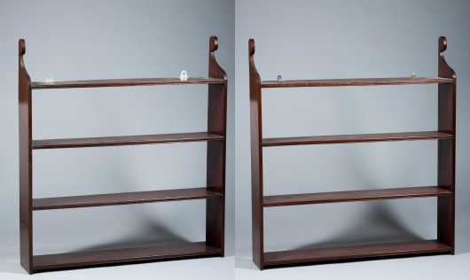 Pair of Mahogany Hanging Shelves