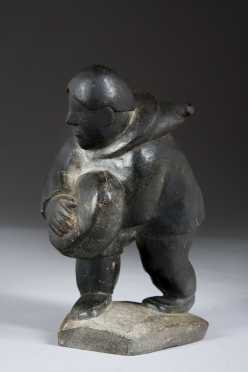 Inuit Soapstone Statue of an Inuit