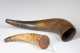 Lot of Two Early Carved Powder Horns