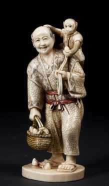 19th Century Ivory Japanese Okimono 