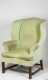 Centennial Celadon Velvet Wing Chair, shaped wings 