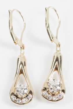 14k Gold and Diamond Earrings