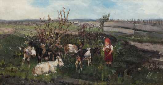 William Preston Phelps farm landscape with goats