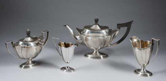 Antique Gorham, Plymouth Pattern,  Sterling Silver Tea Set