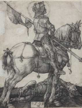 Albrecht Durer original engraving of St. George on horseback