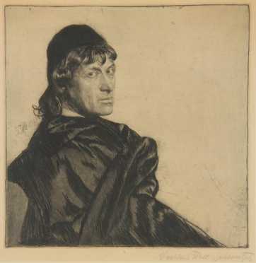 Ferdinand Schmutzer etching of "Josef Kainz"