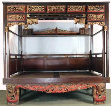 Chinese Carved Canopy Bed
