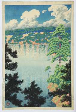 Kawase Hasui,  "Karasu Marsh, Akita," first edition