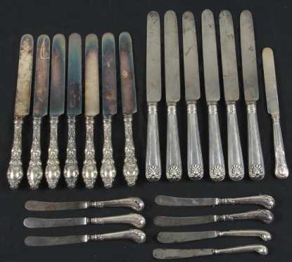 Three Sets of English and Continental Style Knives