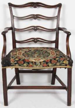 English Chippendale Ribbon-back Arm Chair